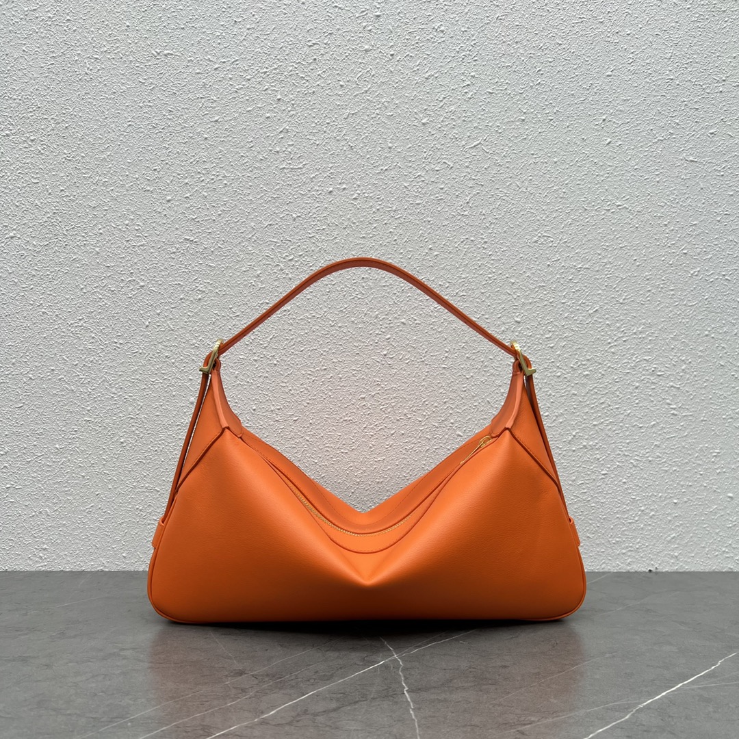 Celine Medium Romy Shoulder Bag Handbag In Supple Calfskin Orange 197443